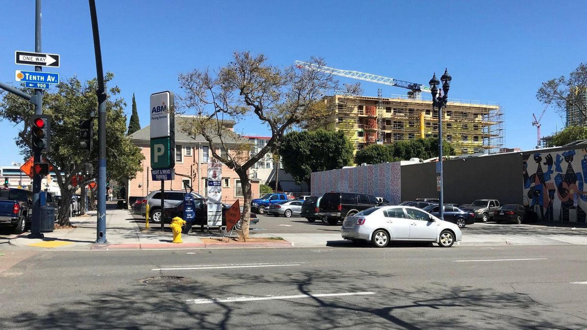 This downtown parking lot could become an apartment building
